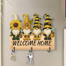 Load image into Gallery viewer, Wooden Special Shape Bee Gnome 3 Hooks No Punch Diamond Painting Hook Rail
