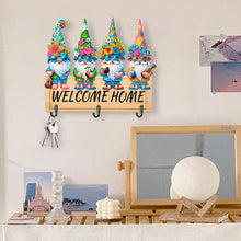 Load image into Gallery viewer, Wooden Special Shape Summer Gnome 3 Hooks No Punch Diamond Painting Hook Rail
