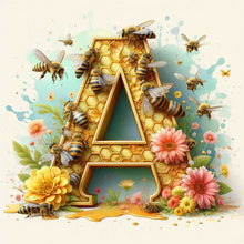 Load image into Gallery viewer, Diamond Painting - Full Round - Bee letter A (30*30CM)
