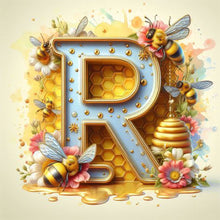 Load image into Gallery viewer, Diamond Painting - Full Round - Bee letter R (30*30CM)
