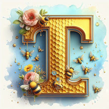 Load image into Gallery viewer, Diamond Painting - Full Round - Bee letter T (30*30CM)
