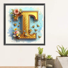 Load image into Gallery viewer, Diamond Painting - Full Round - Bee letter T (30*30CM)
