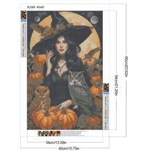 Load image into Gallery viewer, Diamond Painting - Full Round - Pumpkin owl witch (40*60CM)
