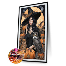 Load image into Gallery viewer, Diamond Painting - Full Round - Pumpkin owl witch (40*60CM)
