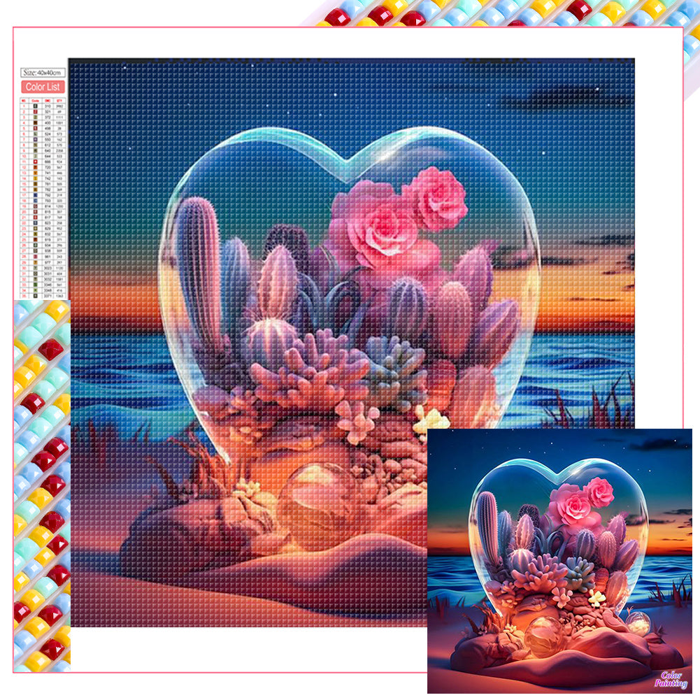 Diamond Painting - Full Square - Love cactus (40*40CM)