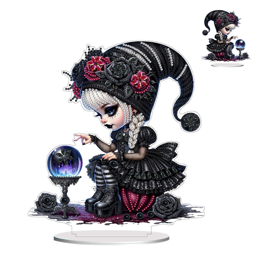 Acrylic Special Shaped Halloween Table Top Diamond Painting Ornament Kits (A)
