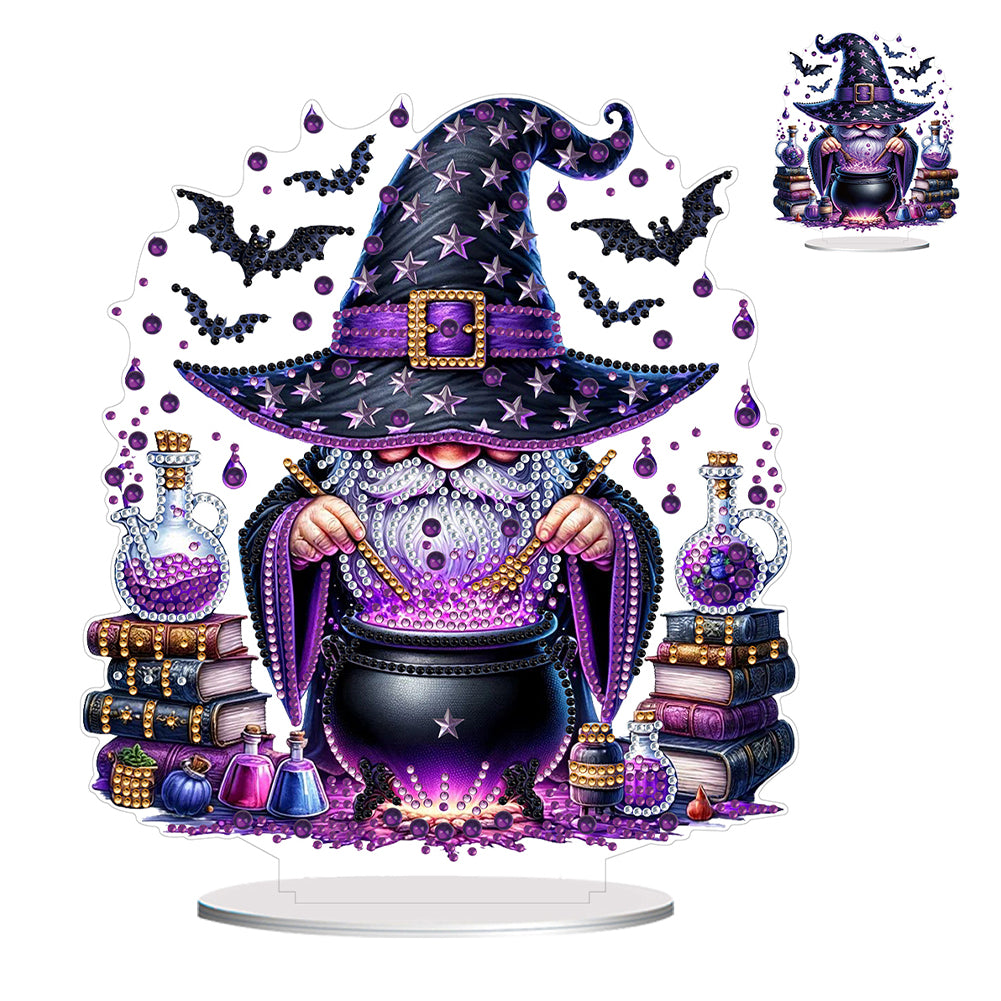 Acrylic Special Shaped Halloween Table Top Diamond Painting Ornament Kits (F)
