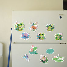Load image into Gallery viewer, 11Pcs Diamond Painting Fridge Magnet Dragonfly Frog Lotus Fridge Stickers
