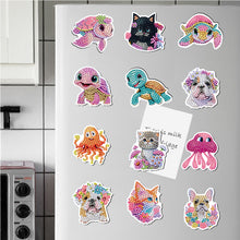 Load image into Gallery viewer, 12Pcs Diamond Painting Fridge Magnet Animals Fridge Stickers for Home Decor
