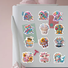 Load image into Gallery viewer, 12Pcs Diamond Painting Fridge Magnet Animal Cupcake Diamond Art Fridge Stickers
