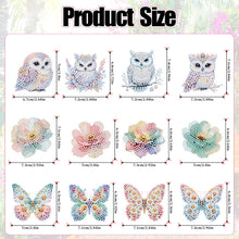 Load image into Gallery viewer, 12Pcs Diamond Painting Fridge Magnet Owl Flower Butterfly Fridge Stickers
