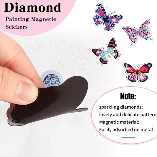 24Pcs Butterfly Diamond Painting Fridge Magnet Fridge Stickers for Home Decor