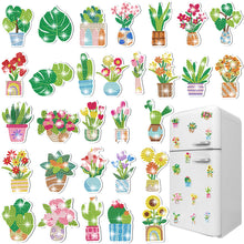 Load image into Gallery viewer, 30Pcs Plant Diamond Painting Fridge Magnet Fridge Stickers for Home Decor
