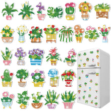 Load image into Gallery viewer, 30Pcs Plant Diamond Painting Fridge Magnet Fridge Stickers for Home Decor
