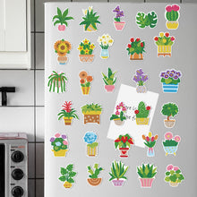 Load image into Gallery viewer, 30Pcs Plant Diamond Painting Fridge Magnet Fridge Stickers for Home Decor
