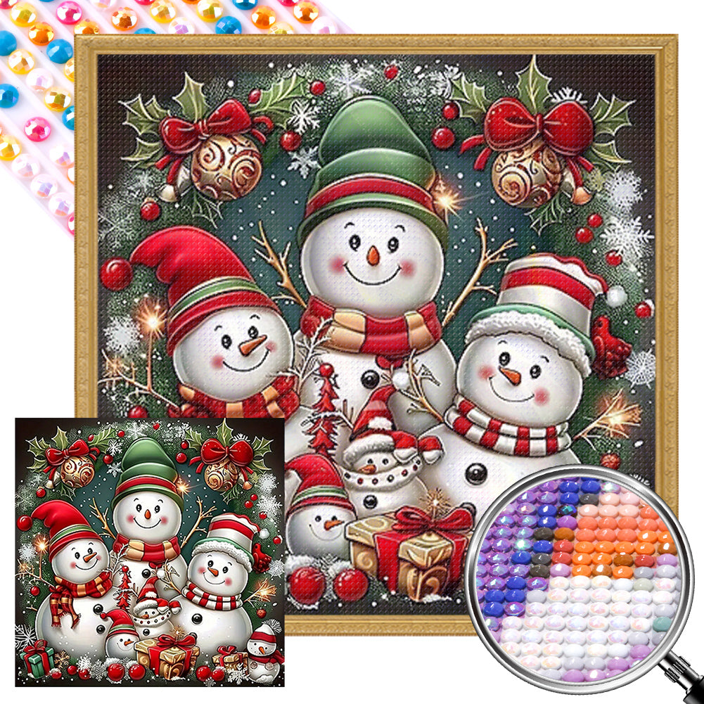 AB Diamond Painting - Full Round - Christmas snowman (40*40CM)