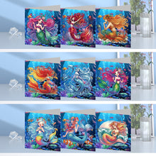 Load image into Gallery viewer, 9Pcs Mermaid DIY Diamond Painting Card Rhinestone Painting Card Kit for Friends
