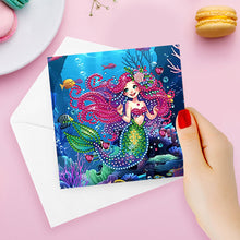 Load image into Gallery viewer, 9Pcs Mermaid DIY Diamond Painting Card Rhinestone Painting Card Kit for Friends
