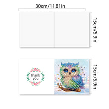 Load image into Gallery viewer, 8Pcs Snowy Owl DIY Diamond Painting Card Rhinestone Painting Card Kit for Friend
