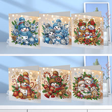 Load image into Gallery viewer, 6Pcs Snowman DIY Diamond Painting Card Rhinestone Painting Card Kit for Friends
