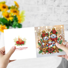 Load image into Gallery viewer, 6Pcs Snowman DIY Diamond Painting Card Rhinestone Painting Card Kit for Friends
