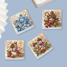Load image into Gallery viewer, 6Pcs Snowman DIY Diamond Painting Card Rhinestone Painting Card Kit for Friends
