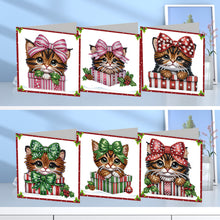 Load image into Gallery viewer, 6Pcs Gift Cat DIY Diamond Painting Card Rhinestone Painting Card Kit for Friends
