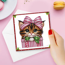 Load image into Gallery viewer, 6Pcs Gift Cat DIY Diamond Painting Card Rhinestone Painting Card Kit for Friends
