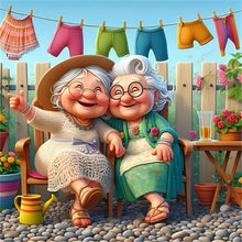 Load image into Gallery viewer, Diamond Painting - Full Round - Cute old lady (30*30CM)
