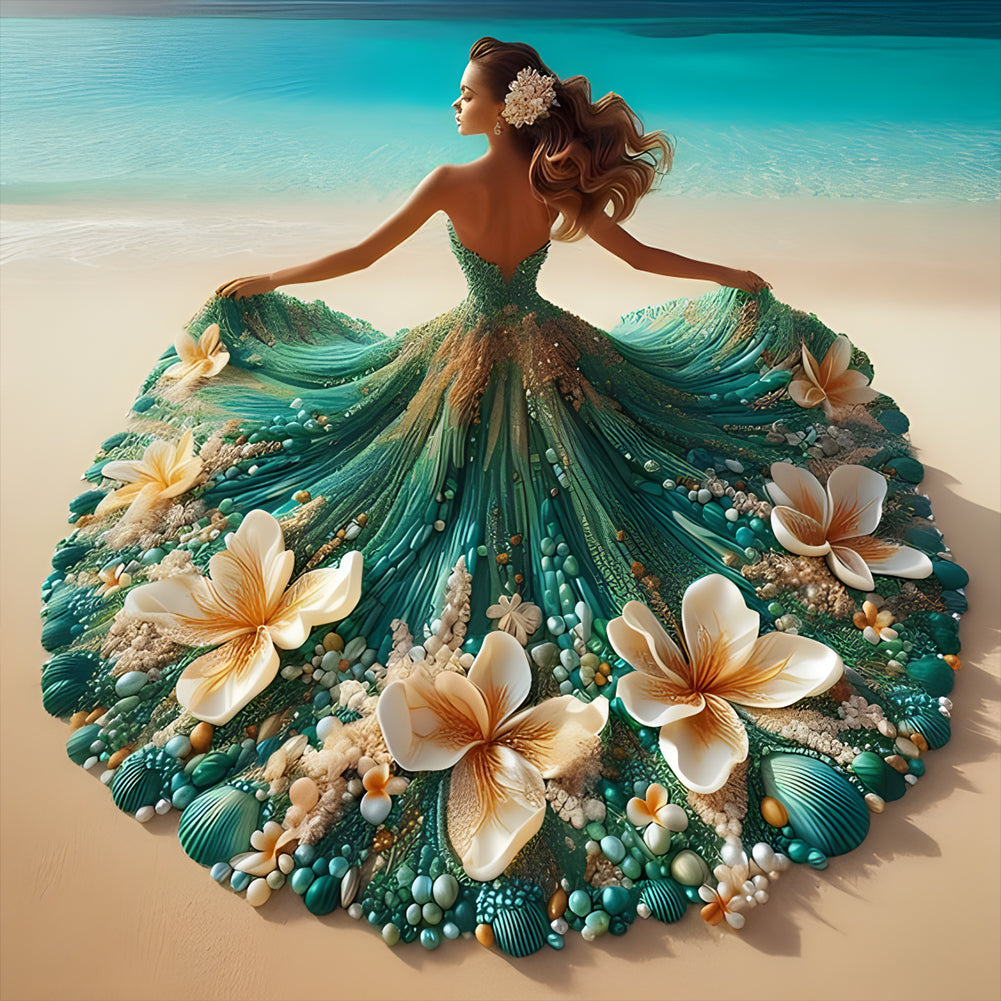 Diamond Painting - Full Round - Girl with gorgeous skirt (40*40CM)