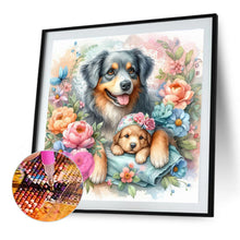 Load image into Gallery viewer, Diamond Painting - Full Round - Flower love Australian shepherd (40*40CM)
