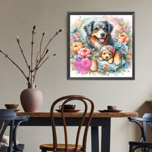 Load image into Gallery viewer, Diamond Painting - Full Round - Flower love Australian shepherd (40*40CM)
