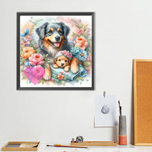 Load image into Gallery viewer, Diamond Painting - Full Round - Flower love Australian shepherd (40*40CM)
