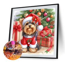 Load image into Gallery viewer, Diamond Painting - Full Round - Christmas tree gift Yorkshire terrier (40*40CM)
