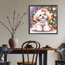 Load image into Gallery viewer, Diamond Painting - Full Round - Christmas tree Shih Tzu (40*40CM)
