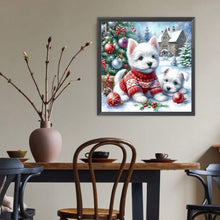 Load image into Gallery viewer, Diamond Painting - Full Round - Christmas snow West Highland terrier (40*40CM)
