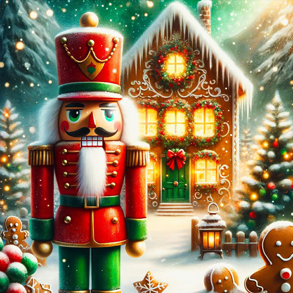 Diamond Painting - Full Round - Christmas tree cookie hut nutcracker (40*40CM)