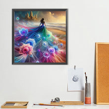 Load image into Gallery viewer, Diamond Painting - Full Round - Dream color flower skirt girl (40*40CM)
