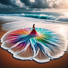 Load image into Gallery viewer, Diamond Painting - Full Round - Dream Girl with colorful wave skirt (40*40CM)
