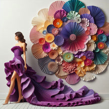 Load image into Gallery viewer, Diamond Painting - Full Round - Girl with dreamy purple skirt (40*40CM)
