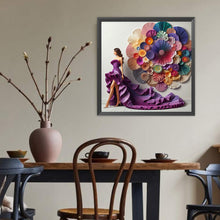Load image into Gallery viewer, Diamond Painting - Full Round - Girl with dreamy purple skirt (40*40CM)
