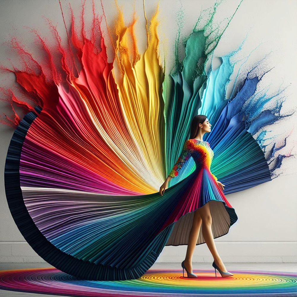 Diamond Painting - Full Round - Girl with dreamy wax skirt (40*40CM)