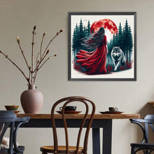 Load image into Gallery viewer, Diamond Painting - Full Round - Girl with dreamy red skirt (40*40CM)
