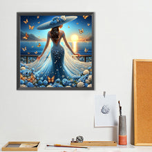 Load image into Gallery viewer, Diamond Painting - Full Round - Girl with dreamy flower butterfly skirt (40*40CM)
