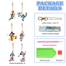 Load image into Gallery viewer, 6Pcs Double Sided Special Shaped Cartoon Characters Diamond Painting Keychain
