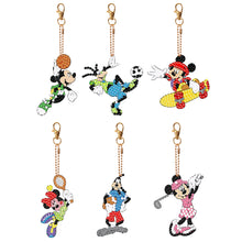 Load image into Gallery viewer, 6Pcs Double Sided Special Shaped Cartoon Characters Diamond Painting Keychain
