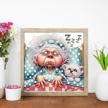 Load image into Gallery viewer, Diamond Painting - Partial Special Shaped - Cute old lady (30*30CM)
