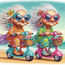 Load image into Gallery viewer, Diamond Painting - Partial Special Shaped - Funny old lady (30*30CM)

