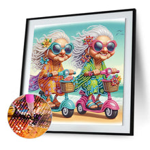 Load image into Gallery viewer, Diamond Painting - Partial Special Shaped - Funny old lady (30*30CM)
