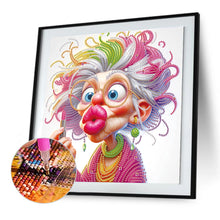 Load image into Gallery viewer, Diamond Painting - Partial Special Shaped - Funny old lady (30*30CM)
